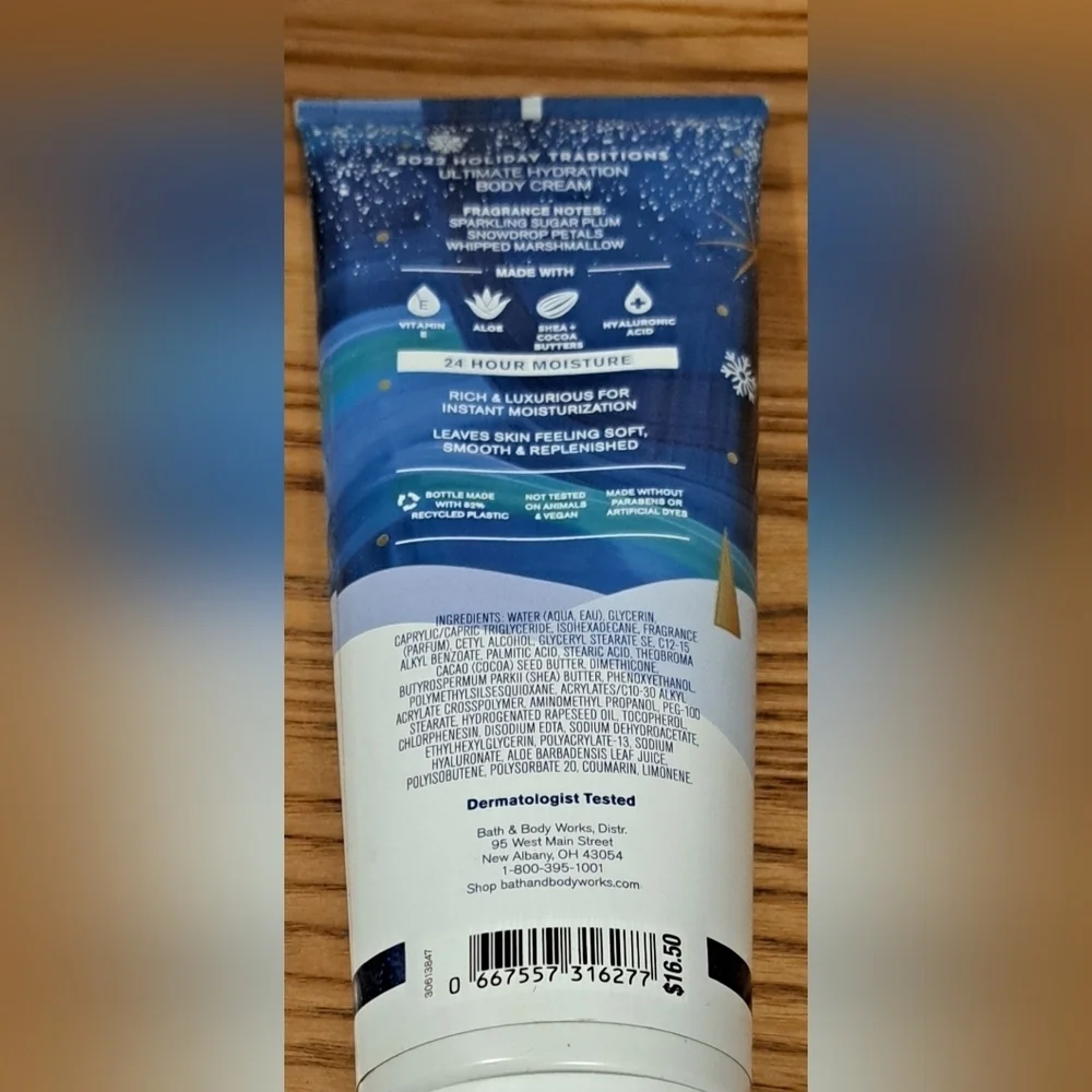 NIB Bath & Body Works Iced Sugar Plum Cream Lotion w/ Hyaluronic Acid & Shea